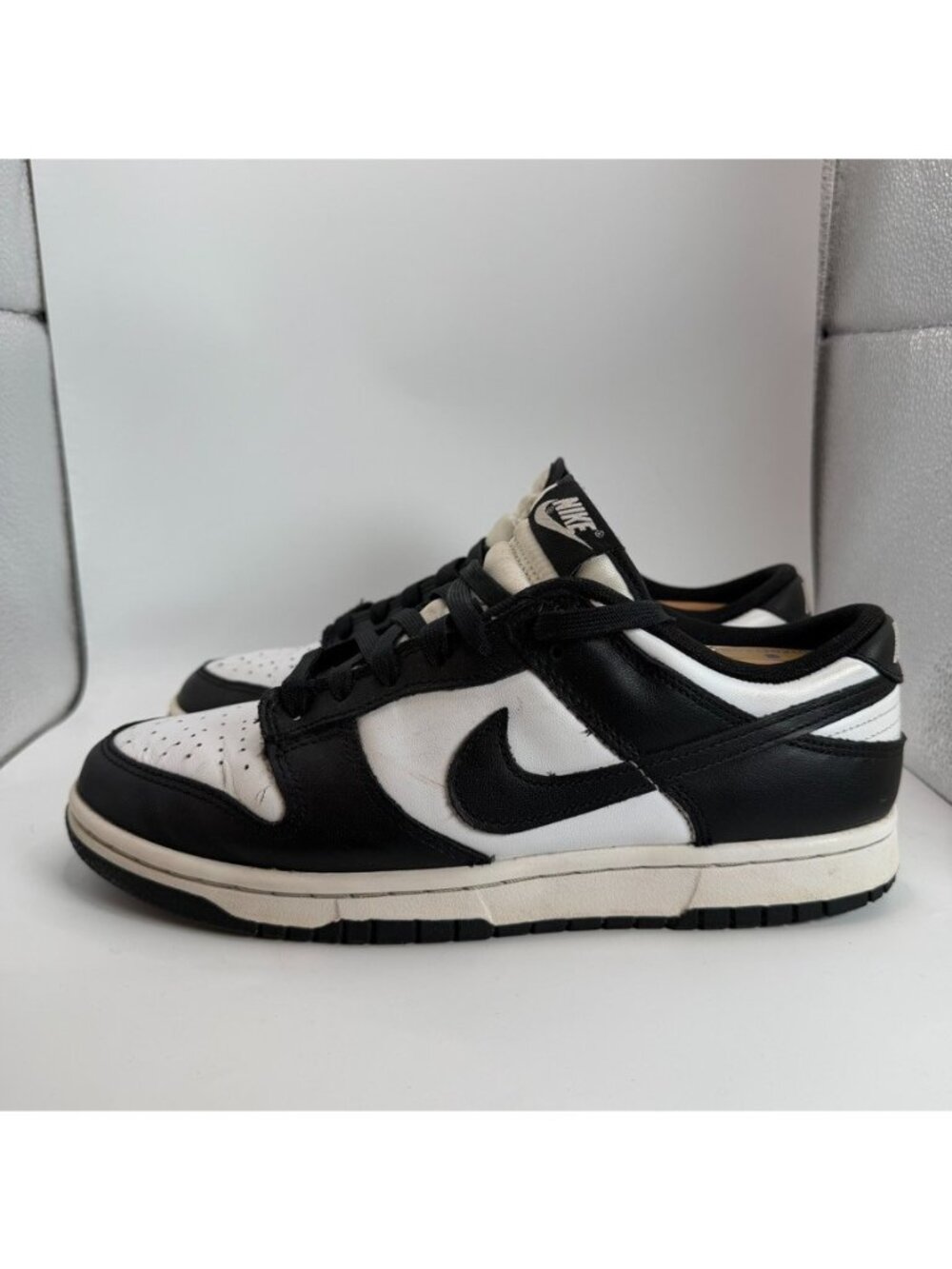 Nike Dunk Low Panda Shoes Mens Size 8 Black White Sneakers Leather DD1391-100 - Picture 5 of 11